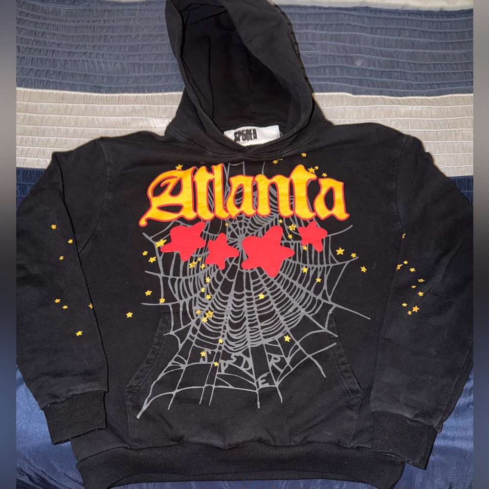 Sp5der Atlanta Hoodie Black Red Yellow Size Medium M Streetwear